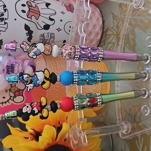 Mickey Donald and Daisy Duck Beaded Pens